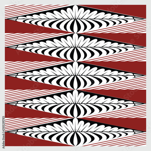 Traditional Tongan tapa pattern with repeating geometric motifs, Polynesian vector background
