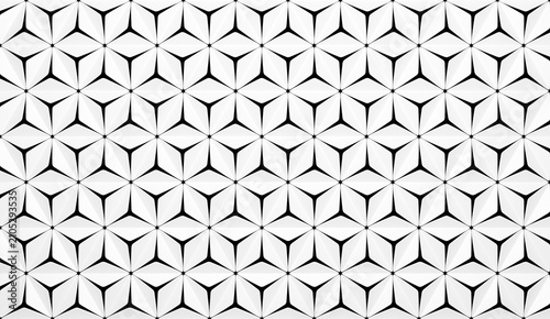 Abstract geometric pattern with diamond-shaped tessellation, creating a 3D optical illusion through light and shadow. Perfect for backgrounds, wallpapers, and modern design projects.