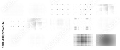 Soft Radial Halftone Patterns Collection - vector illustration