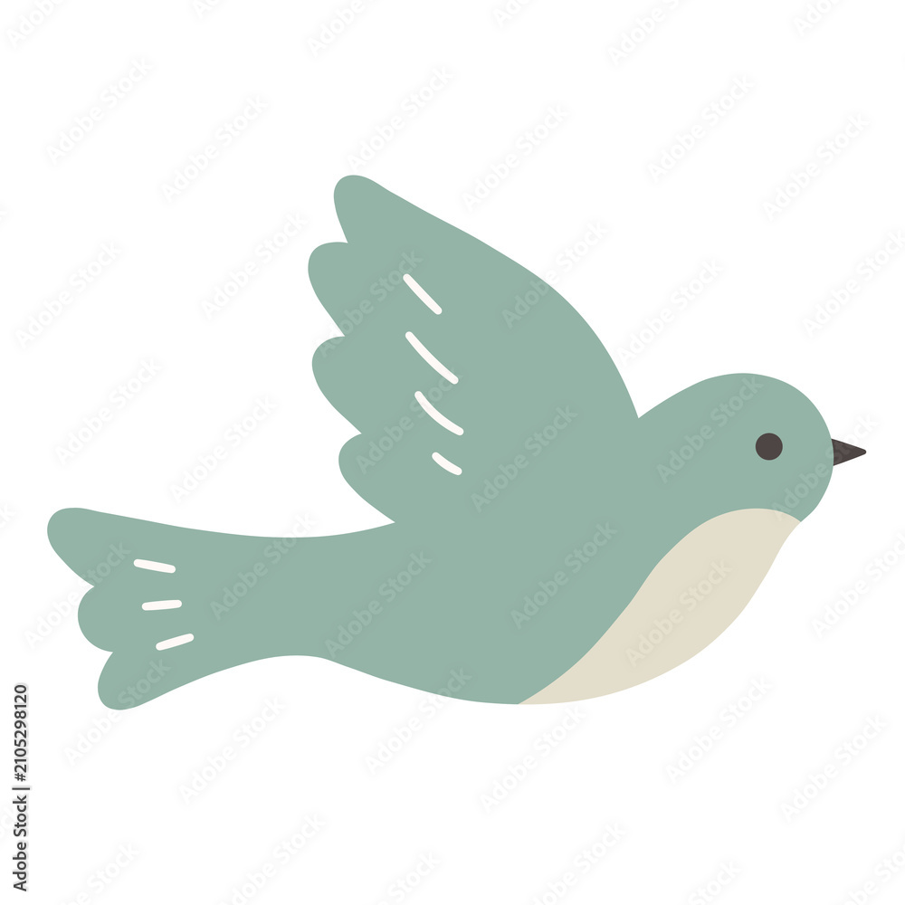 Obraz premium Cute minimalist flying bird illustration scandinavian style transparent png