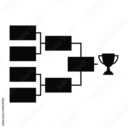 Bracket chart with trophy winner symbol