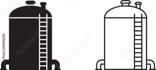 A clean large oil storage silo icon, suitable for petroleum, energy, industrial, and infrastructure themes