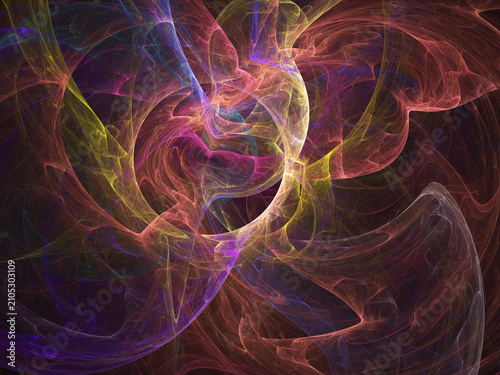 Fractal colored abstract on black background