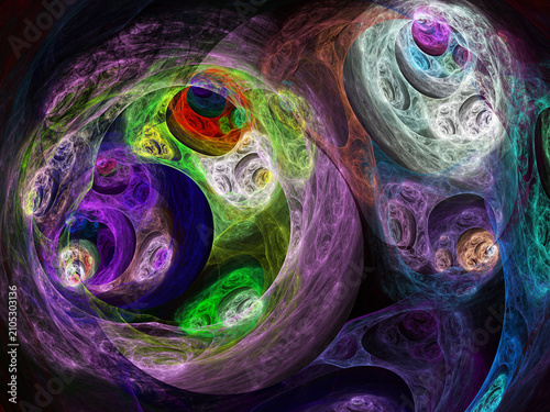 Fractal colored abstract on black background