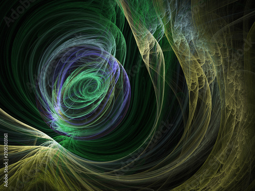 Fractal colored abstract on black background