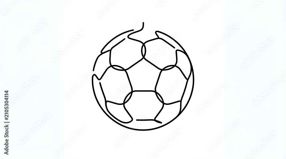 Fototapeta premium Simple soccer ball outline icon