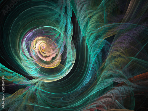 Fractal colored abstract on black background