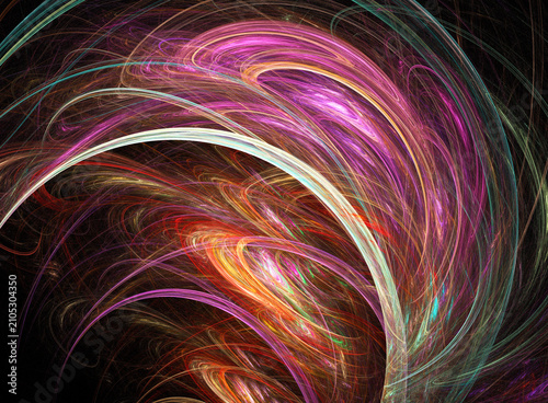 Fractal colored abstract on black background