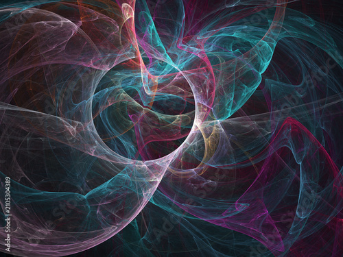 Fractal colored abstract on black background