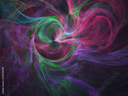 Fractal colored abstract on black background