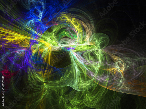 Fractal colored abstract on black background