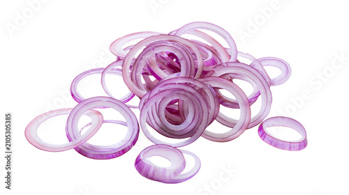 Red onion rings sliced, purple and white layers