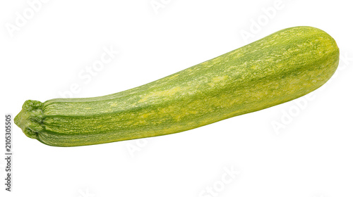 Green zucchini with yellow streaks and textured skin