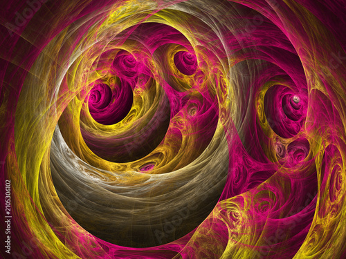Fractal colored abstract on black background