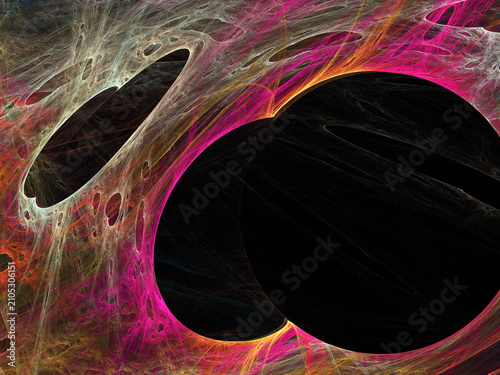 Fractal colored abstract on black background