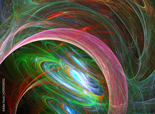 Fractal colored abstract on black background
