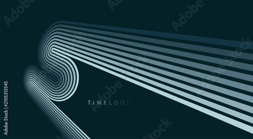 Tableau sur toile Abstract dark lines dissolving in motion, visual metaphor of time, transition and transformation with continuous curves, gradual fading and rhythmic flow