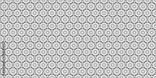 Intricate geometric mandala pattern, seamless grey and white floral lace background, elegant ornamental tile vector for textile and wallpaper design
