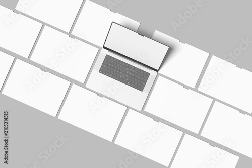 Laptop website presentation blank mockup