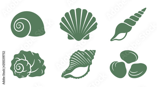 Konstfotografi Collection of seashell icons