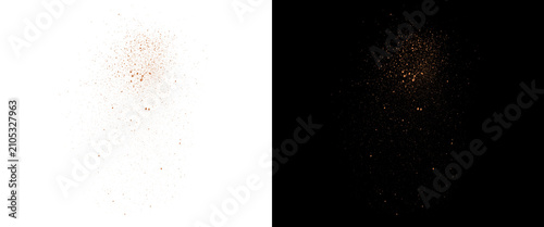 Bild auf Leinwand Fine powder splash isolated on white and black backgrounds, brown makeup powder