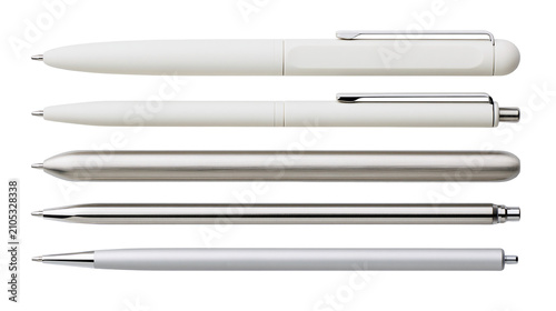 Принти на полотні Collection of five modern pens, white and metallic finishes