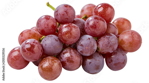 Red and purple grapes cluster with stem