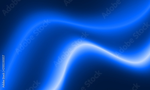 Luminous blue neon wave abstract background. Bright glowing gradient light curve backdrop for technology banner, wallpaper, and digital art.