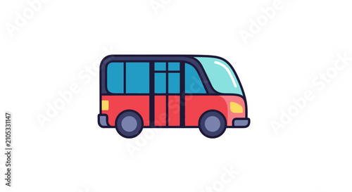 Red Bus Vehicle Transportation.