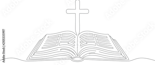 Photos Open Book and Cross Silhouette
