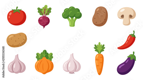 Assorted fresh vegetable collection