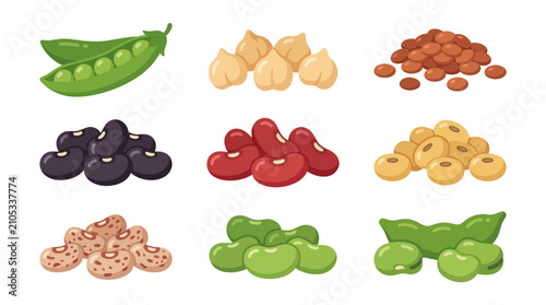 Quadro su tela Assorted legumes and pulses collection