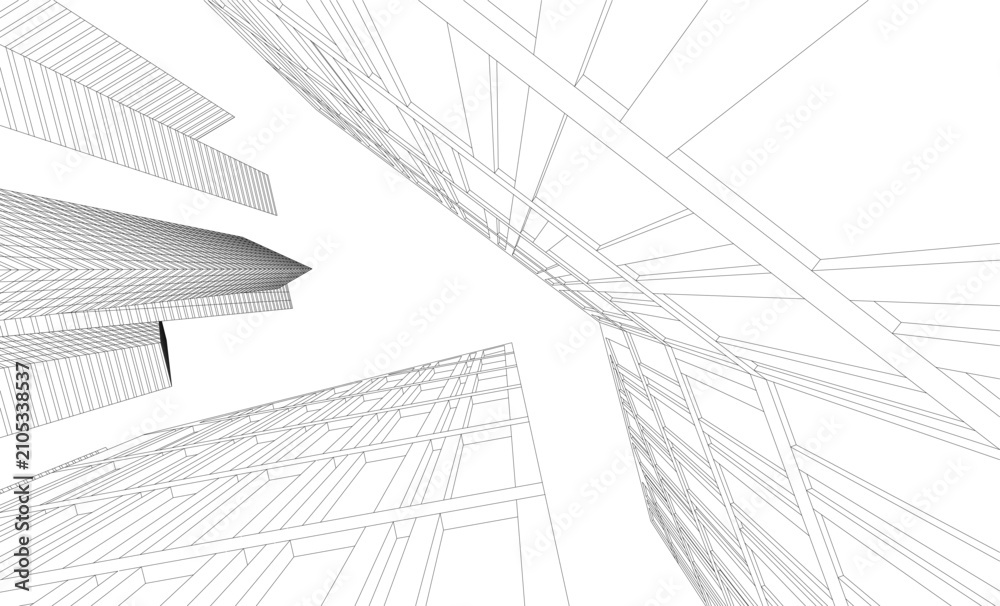 Fototapeta premium architectural buildings vector 3d illustration