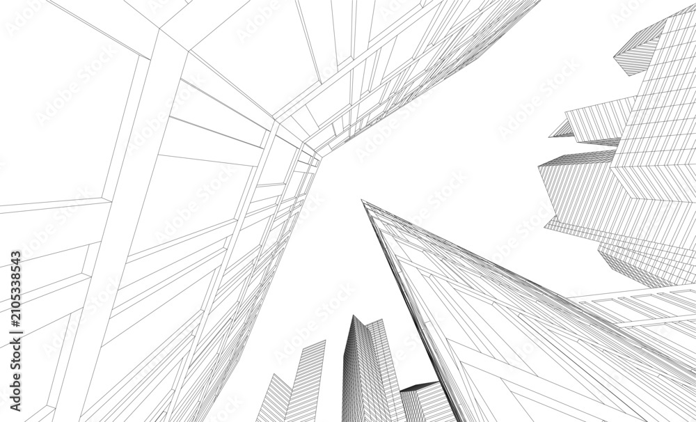 Fototapeta premium architectural buildings vector 3d illustration