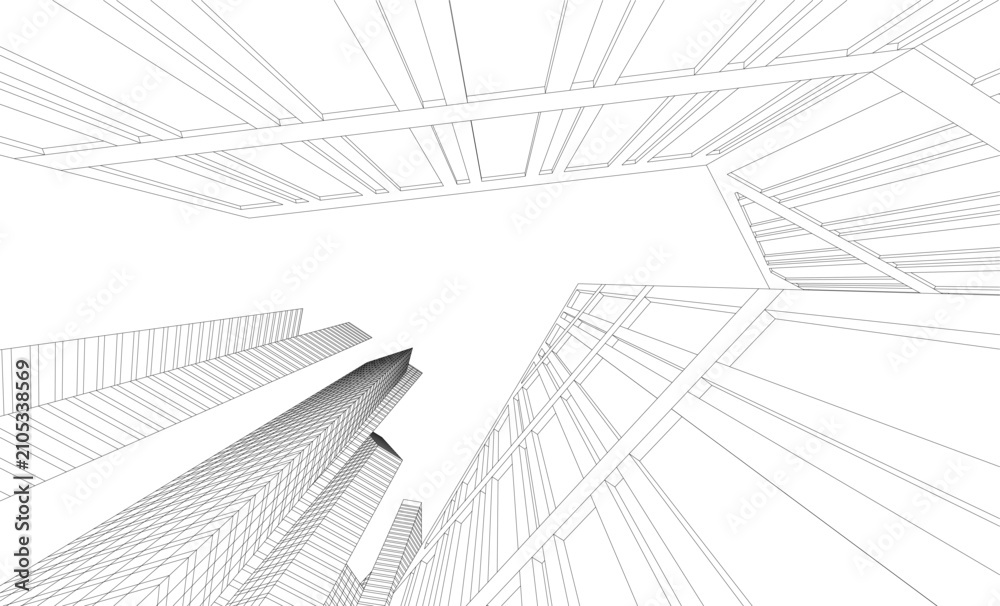 Fototapeta premium architectural buildings vector 3d illustration