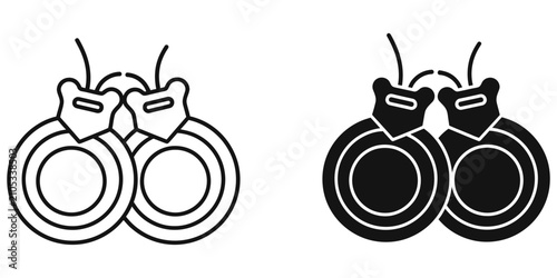 Castanets with strings for flamenco music during a performance