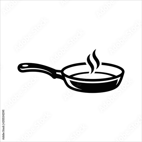 Quadro su tela Hot Frying Pan with Steam Rising.