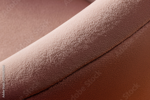 Muted pink velour fabric texture close up curve background