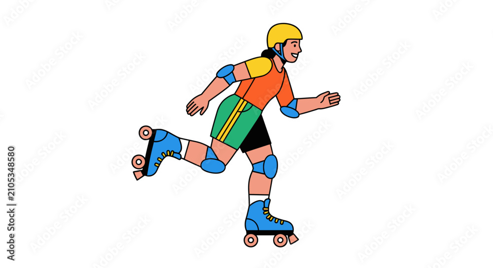 Obraz premium Person wearing roller skates in motion.