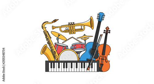 Musical instruments for orchestra performance.