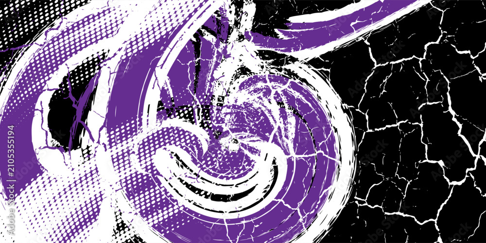 Fototapeta premium car sticker pattern black purple brush wrap abstract banner sporty lines purple black color combination grunge brush pattern design.