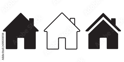 Vector minimalist house home icon set
