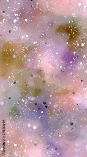 Seamless Watercolor Glitter Pattern with Soft Shimmering Sequins