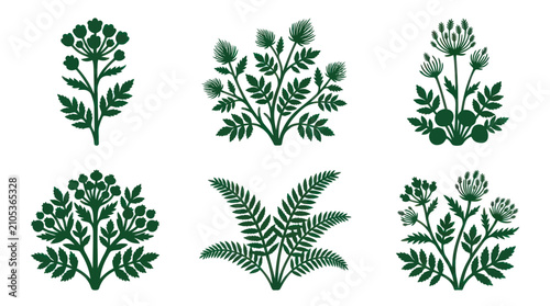 Green floral embellishment set