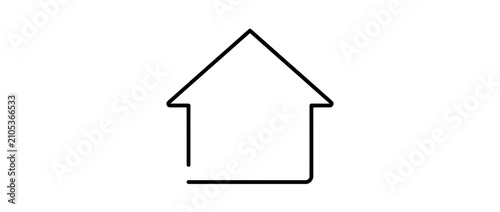 Minimalist house outline icon on white background