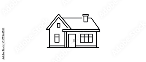 Simple outline drawing of a detached house