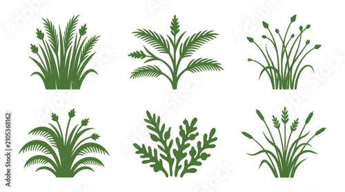 Canvastavla Green plant silhouettes collection