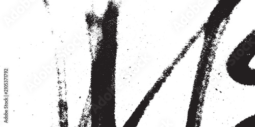 Bild auf Leinwand Large black spray paint stroke on white background with heavy splatter details