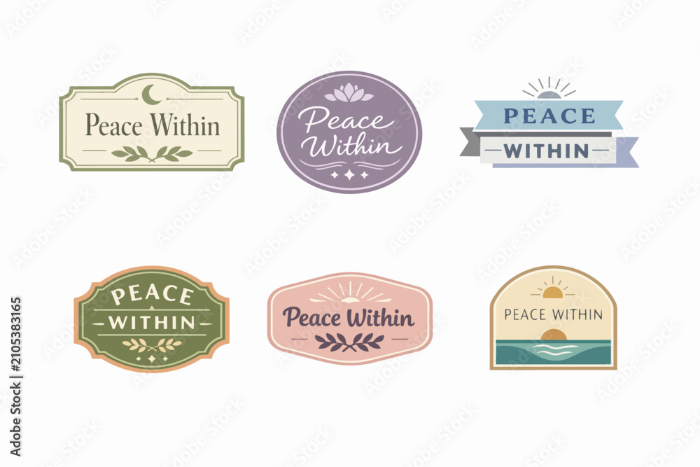 Obraz premium Peace within logo set showing harmonious designs for wellness, meditation, and healthy lifestyle branding