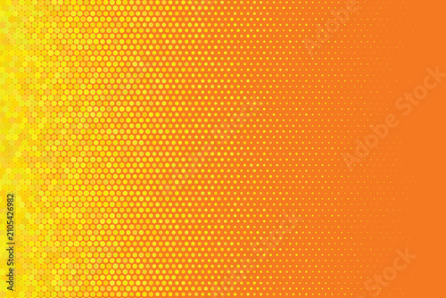Fotografie Yellow to orange gradient background, featuring a halftone, pattern of diminishi